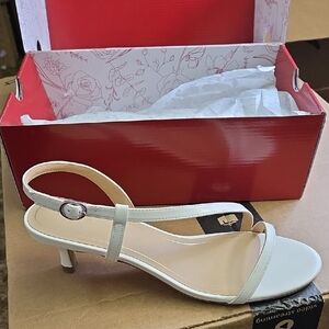 Journee Collection White Slingback Heels